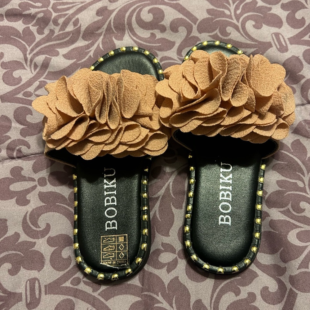 Little girl slides